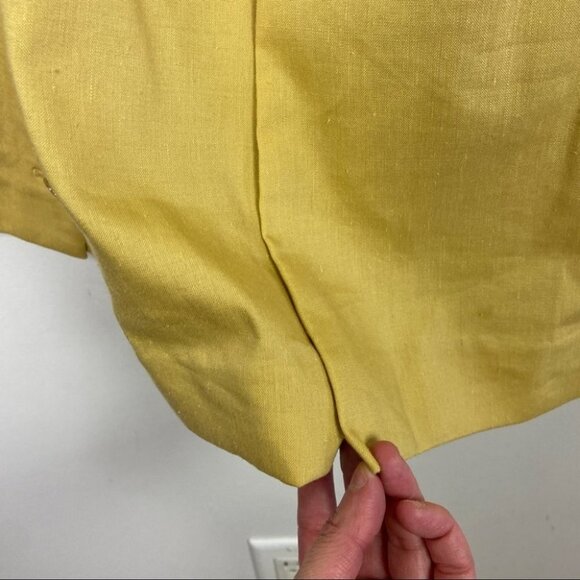 NEW Veronica Beard Double Breasted Linen Blazer Jacket Yellow Boyfriend Size‎ 8 - Picture 14 of 15